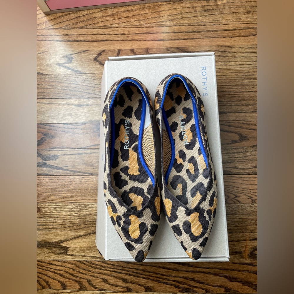 Rothy's Leopard Print Women's Flats Rothy's Shoes Pointy Toe Big Cat